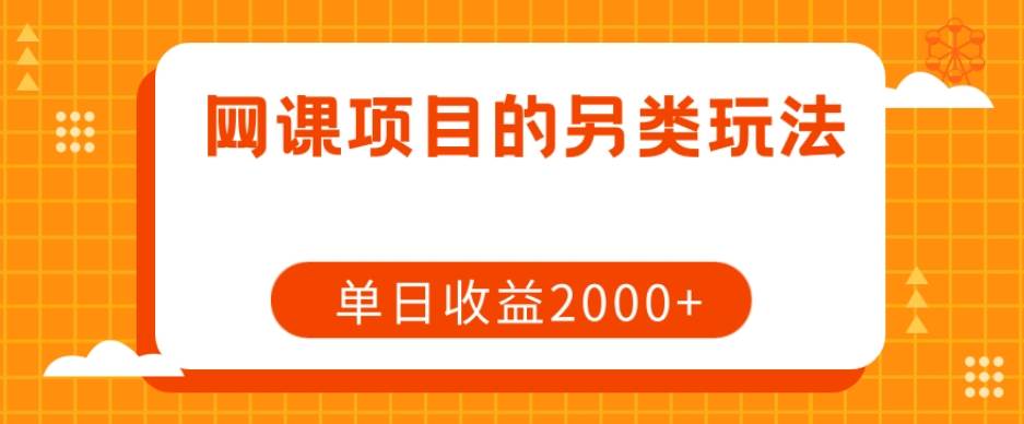 网课项目的另类玩法，单日收益2000+【揭秘】-问小徐资源库