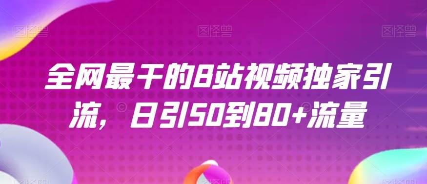 全网最干的B站视频独家引流，日引50到80+流量【揭秘】-问小徐资源库