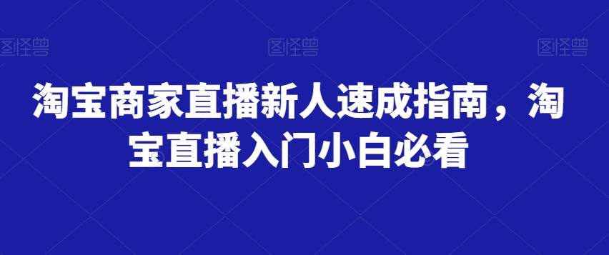 淘宝商家直播新人速成指南，淘宝直播入门小白必看-问小徐资源库