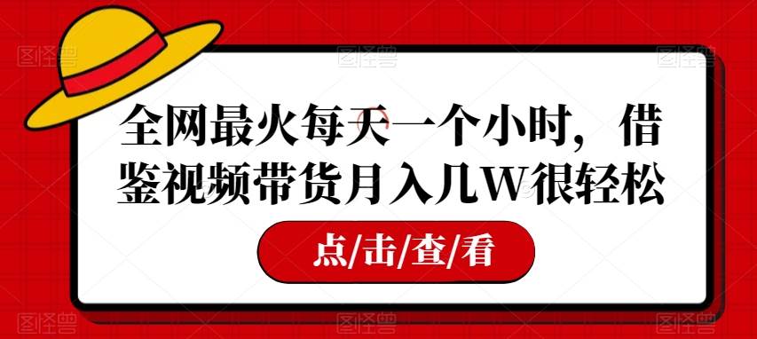 全网最火每天一个小时，借鉴视频带货月入几W很轻松【揭秘】-问小徐资源库