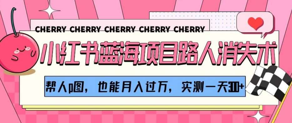 小红书蓝海项目路人消失术，帮人p图，也能月入过万，实测一天300+【揭秘】-问小徐资源库