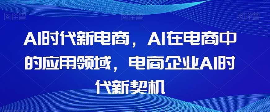 Al时代新电商，Al在电商中的应用领域，电商企业AI时代新契机-问小徐资源库