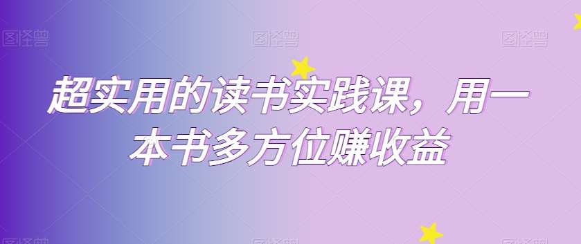 超实用的读书实践课，用一本书多方位赚收益-问小徐资源库
