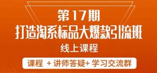南掌柜-第17期打造淘系标品大爆款，5天线上课-问小徐资源库