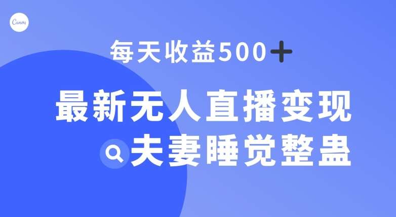 最新无人直播变现，夫妻睡觉整蛊，每天躺赚500+【揭秘】-问小徐资源库