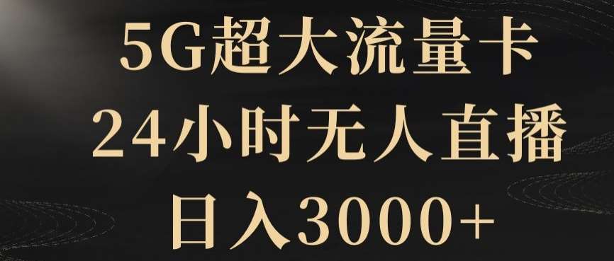 5G超大流量卡，24小时无人直播，日入3000+【揭秘】-问小徐资源库
