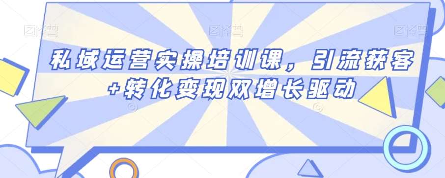 私域运营实操培训课，引流获客+转化变现双增长驱动-问小徐资源库