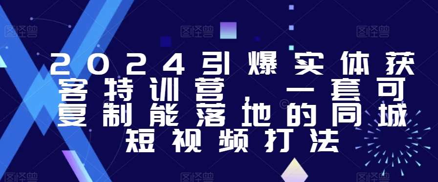 2024引爆实体获客特训营，​一套可复制能落地的同城短视频打法-问小徐资源库