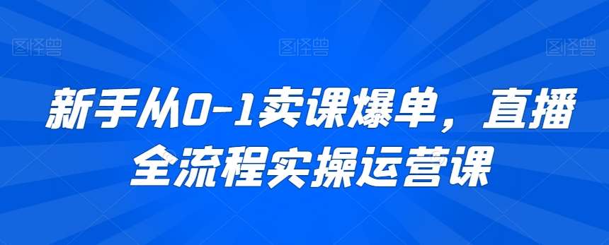 新手从0-1卖课爆单，直播全流程实操运营课-问小徐资源库