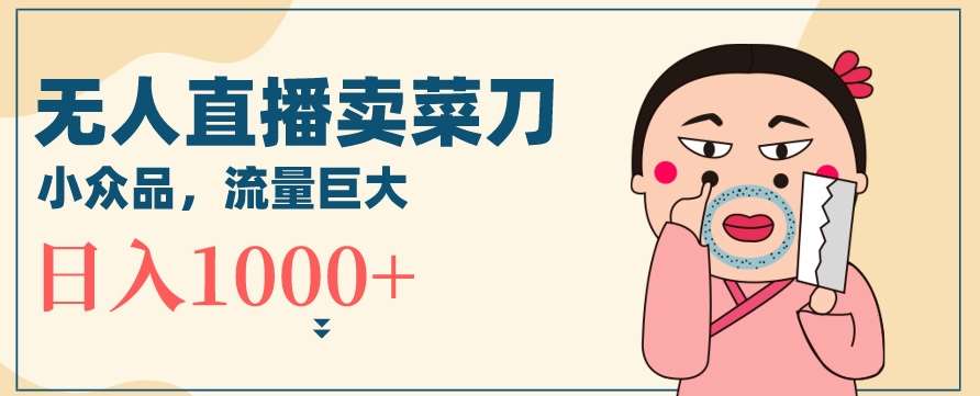 无人冷门品直播新玩法，通过卖菜刀日入1000+【揭秘】-问小徐资源库