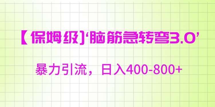 保姆级脑筋急转弯3.0，暴力引流，日入400-800+【揭秘】-问小徐资源库