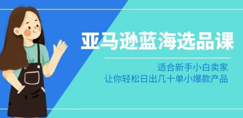 亚马逊-蓝海选品课：适合新手小白卖家，让你轻松日出几十单小爆款产品-问小徐资源库