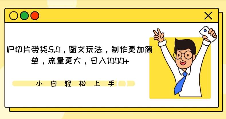 IP切片带货5.0，图文玩法，制作更加简单，流量更大，日入1000+【揭秘】-问小徐资源库