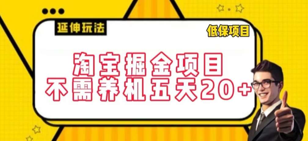 淘宝掘金项目，不需养机，五天20+，每天只需要花三四个小时【揭秘】-问小徐资源库