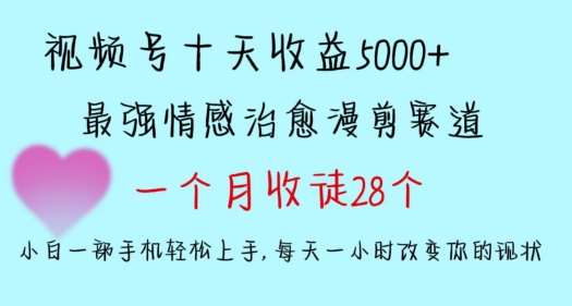 十天收益5000+，多平台捞金，视频号情感治愈漫剪，一个月收徒28个，小白一部手机轻松上手【揭秘】-问小徐资源库