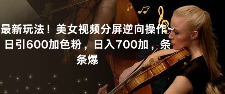 最新玩法！美女视频分屏逆向操作~日引600加色粉，日入700加，条条爆【揭秘】-问小徐资源库
