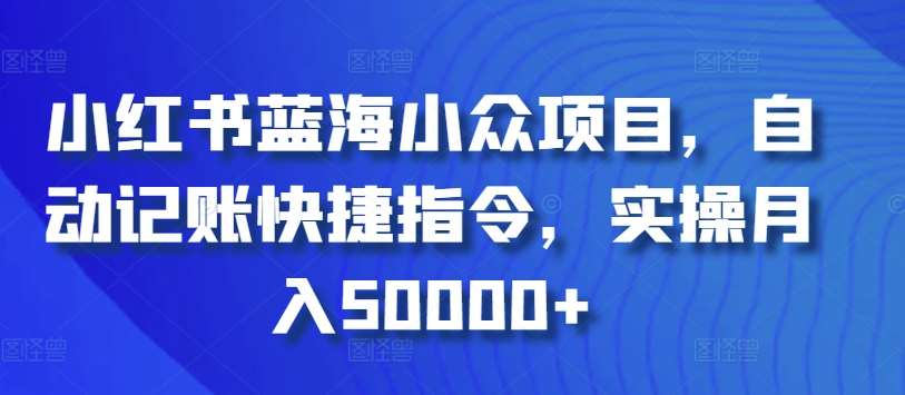 小红书蓝海小众项目，自动记账快捷指令，实操月入50000+【揭秘】-问小徐资源库
