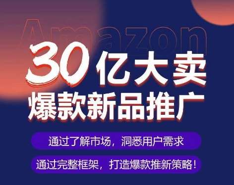 亚马逊·30亿大卖爆款新品推广，可复制、全程案例实操的爆款推新SOP-问小徐资源库