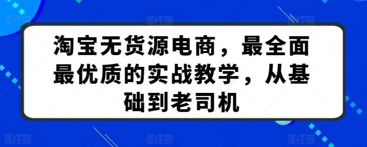 淘宝无货源电商，最全面最优质的实战教学，从基础到老司机-问小徐资源库