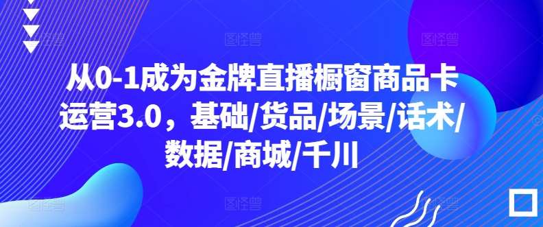从0-1成为金牌直播橱窗商品卡运营3.0，基础/货品/场景/话术/数据/商城/千川-问小徐资源库