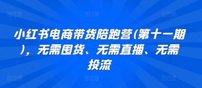 小红书电商带货陪跑营(第十一期)，无需囤货、无需直播、无需投流-问小徐资源库