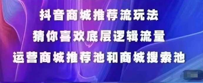抖音商城运营课程，猜你喜欢入池商城搜索商城推荐人群标签覆盖-问小徐资源库