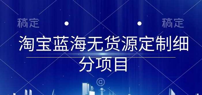 淘宝蓝海无货源定制细分项目，从0到起店实操全流程【揭秘】-问小徐资源库