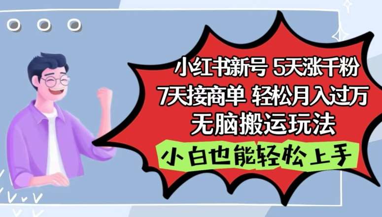小红书影视泥巴追剧5天涨千粉，7天接商单，轻松月入过万，无脑搬运玩法【揭秘】-问小徐资源库