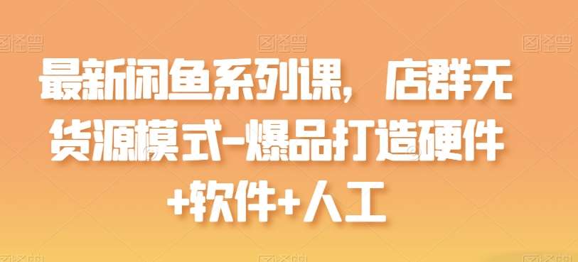 最新闲鱼系列课，店群无货源模式-爆品打造硬件+软件+人工-问小徐资源库
