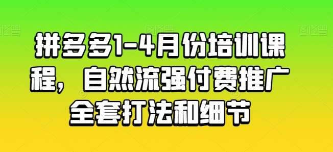 拼多多1-4月份培训课程，自然流强付费推广全套打法和细节-问小徐资源库