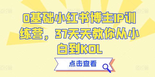 0基础小红书博主IP训练营，37天天教你从小白到KOL-问小徐资源库