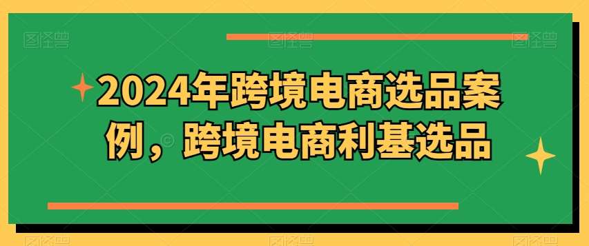 2024年跨境电商选品案例，跨境电商利基选品-问小徐资源库