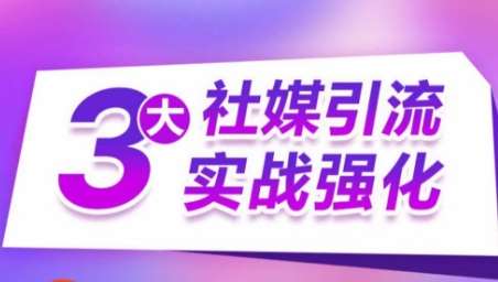 3大社媒引流实战强化，多渠道站外引流，高效精准获客，订单销售额翻倍增长-问小徐资源库
