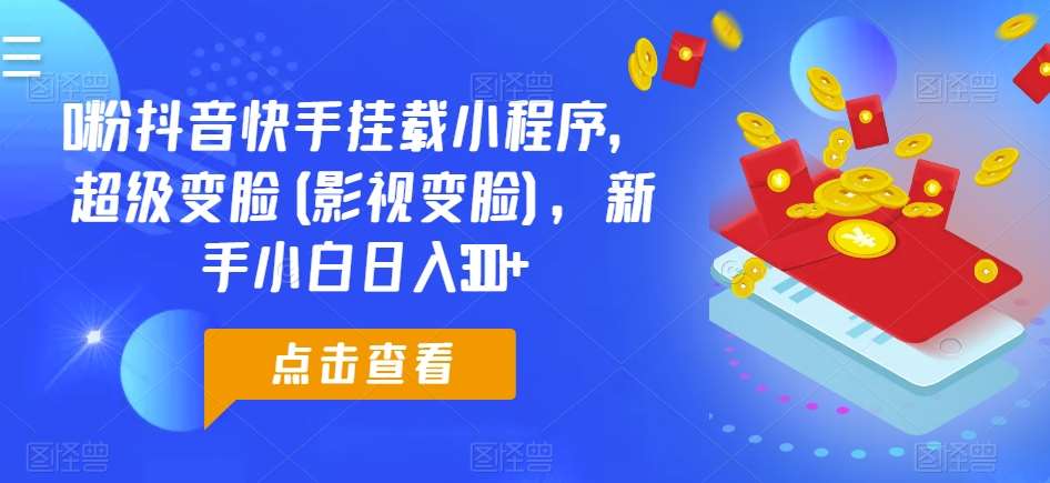0粉抖音快手挂载小程序，超级变脸(影视变脸)，新手小白日入300+【揭秘】-问小徐资源库