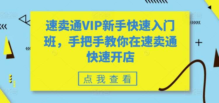 速卖通VIP新手快速入门班，手把手教你在速卖通快速开店-问小徐资源库