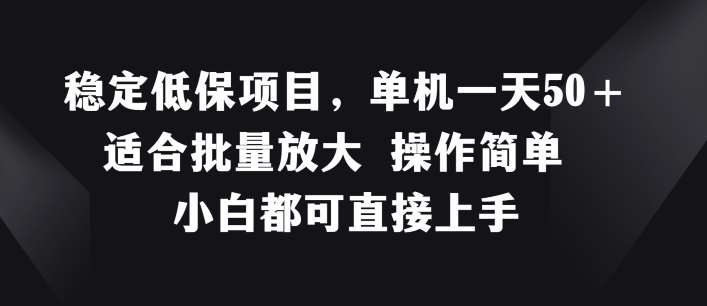 稳定低保项目，单机一天50+适合批量放大 操作简单 小白都可直接上手【揭秘】-问小徐资源库