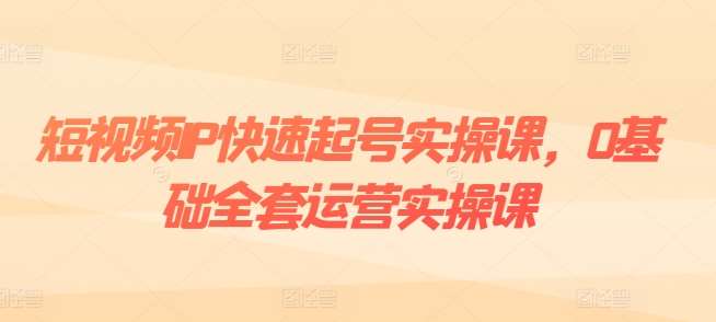 短视频IP快速起号实操课，0基础全套运营实操课，爆款内容设计+粉丝运营+内容变现-问小徐资源库