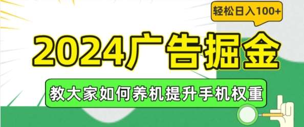 2024广告掘金，教大家如何养机提升手机权重，轻松日入100+【揭秘】-问小徐资源库