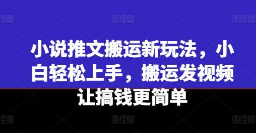 小说推文搬运新玩法，小白轻松上手，搬运发视频让搞钱更简单-问小徐资源库