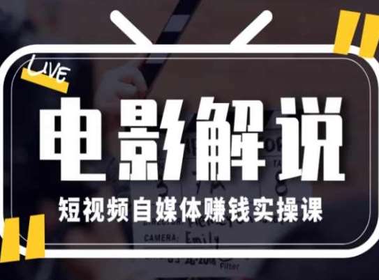 电影解说短视频自媒体赚钱实操课，教你做电影解说短视频，月赚1万-问小徐资源库