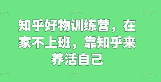 知乎好物训练营，在家不上班，靠知乎来养活自己-问小徐资源库