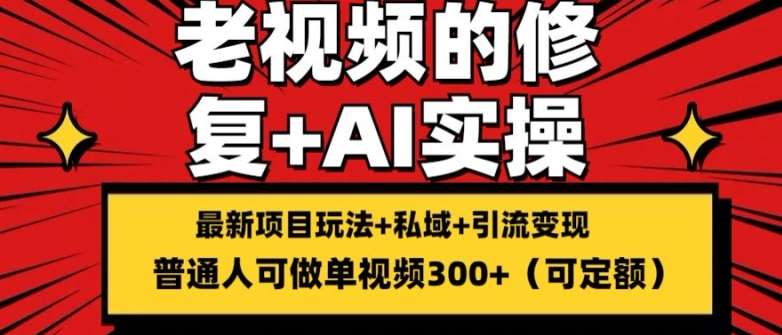 修复老视频的玩法，搬砖+引流的变现(可持久)，单条收益300+【揭秘】-问小徐资源库