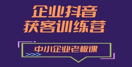 企业抖音营销获客增长训练营，中小企业老板必修课-问小徐资源库
