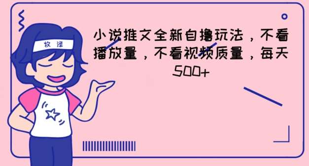 小说推文全新自撸玩法，不看播放量，不看视频质量，每天500+【揭秘】-问小徐资源库