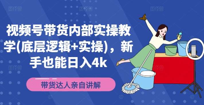 视频号带货内部实操教学(底层逻辑+实操)，新手也能日入4k-问小徐资源库