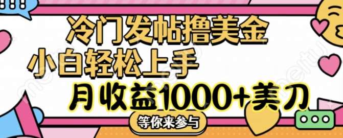 冷门发帖撸美金项目，月收益1000+美金，简单无脑，干就完了【揭秘】-问小徐资源库