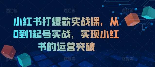 小红书打爆款实战课，从0到1起号实战，实现小红书的运营突破-问小徐资源库