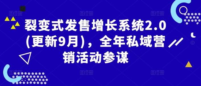 裂变式发售增长系统2.0(更新9月)，全年私域营销活动参谋-问小徐资源库