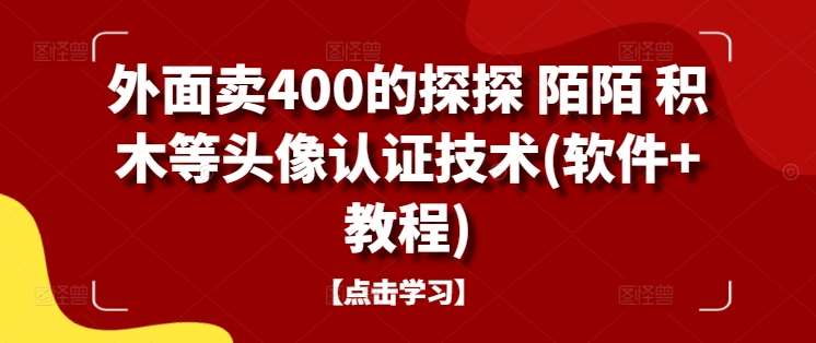 外面卖400的探探 陌陌 积木等头像认证技术(软件+教程)-问小徐资源库