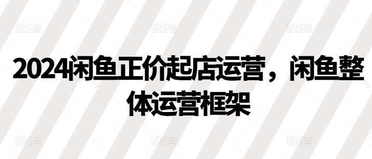 2024闲鱼正价起店运营，闲鱼整体运营框架-问小徐资源库